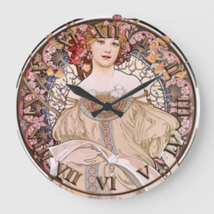 Grande Horloge Ronde Art Nouveau Clock