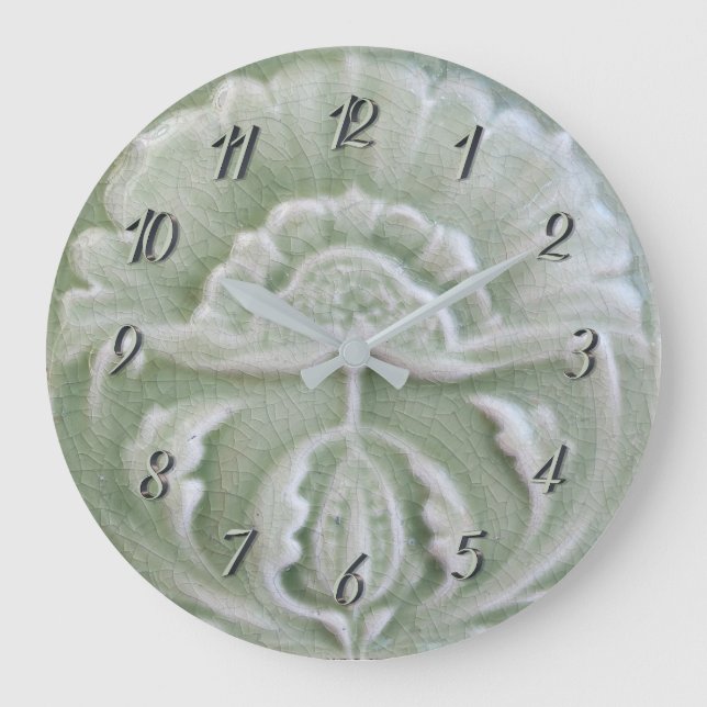 Grande Horloge Ronde Art nouveau jongendstil carreaux de fleurs finitio (Recto)