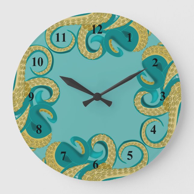 Grande Horloge Ronde Art octopique (Recto)