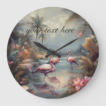 Art personnalisé de flamant rose vintage tropical