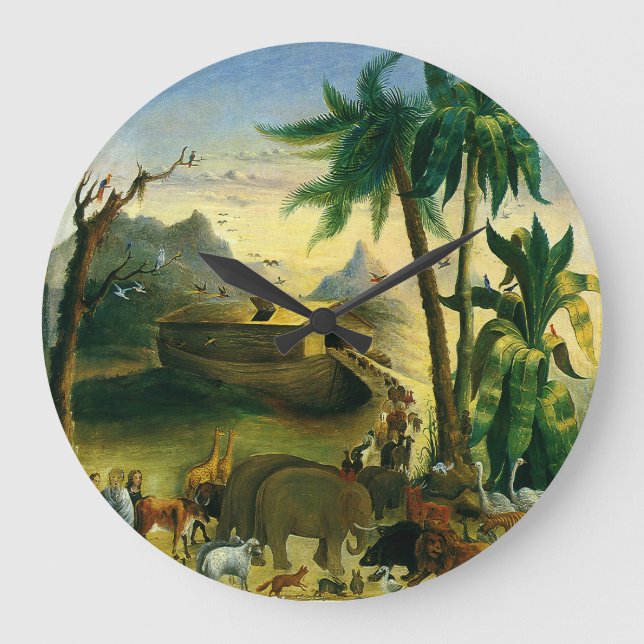 Grande Horloge Ronde Art populaire victorien vintage, Arche de Noé par  (Recto)