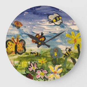 Grande Horloge Ronde Art pour enfants mignons