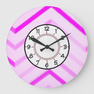 Grande Horloge Ronde Art rose de destin de motif de maison de bureau de