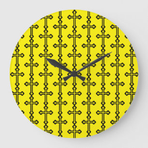Grande Horloge Ronde Art symbolique chrétien moderne et minimaliste de 