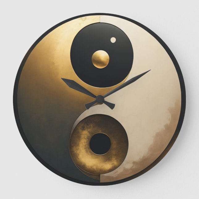 Grande Horloge Ronde Art Yin Yang (Recto)