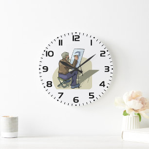Grande Horloge Ronde Artiste Au Travail