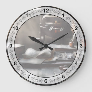 Grande Horloge Ronde Artiste Graphique - Au Bureau de l'Imprimeur