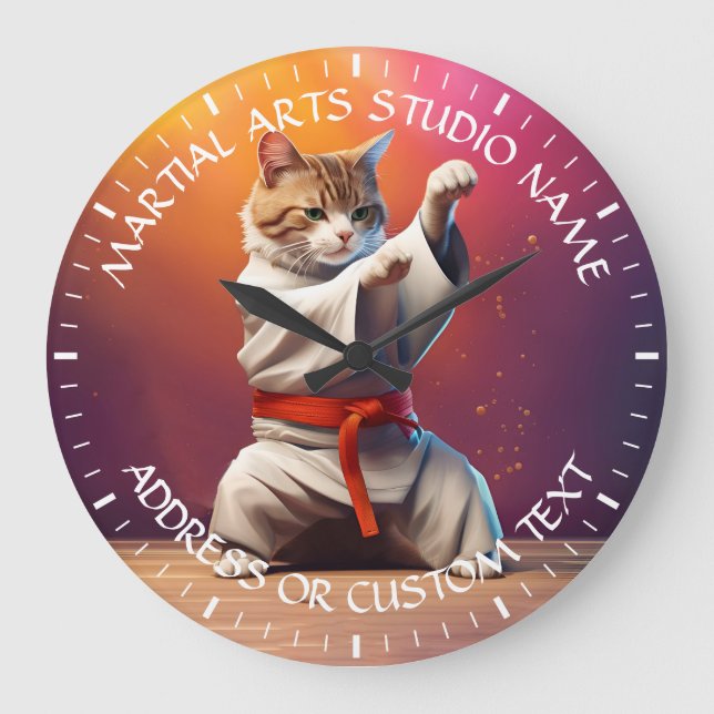 Grande Horloge Ronde Arts martiaux Jiu-jitsu Karate Taekwondo Studio (Recto)