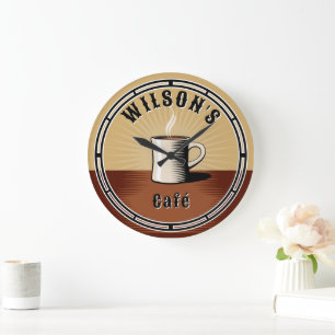 Grande Horloge Ronde Arts vintages Et Artisanat Café Café