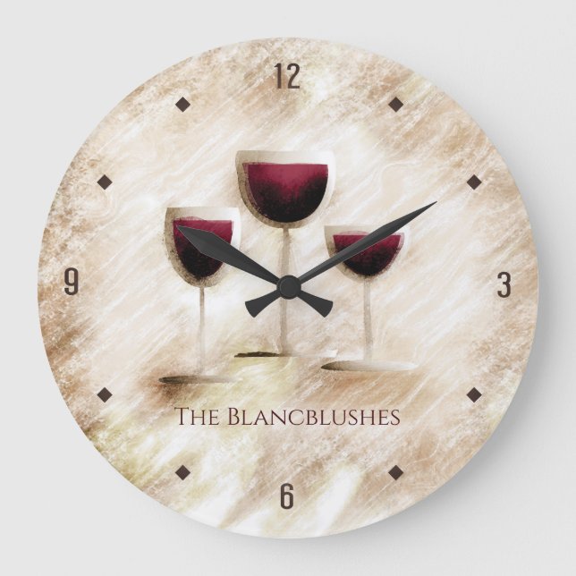 Grande Horloge Ronde Artsy fartsy verre de vin rouge trio cuisine gastr (Recto)