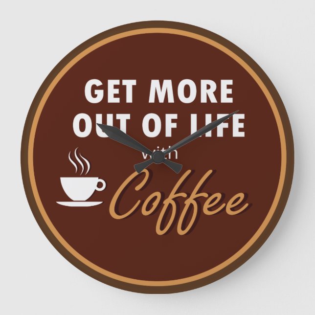 Grande Horloge Ronde "Artsy Kitchen Coffee Theme (Recto)