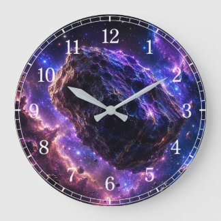 Grande Horloge Ronde Asteroid Wall Clock — Space-Inspired Design