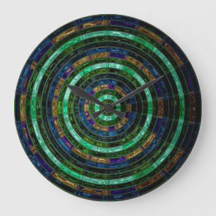 Grande Horloge Ronde Astract Stained Glass