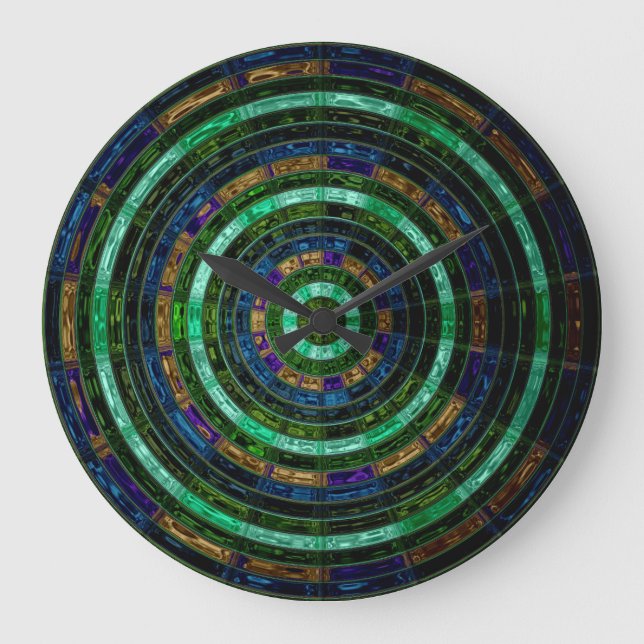Grande Horloge Ronde Astract Stained Glass (Recto)