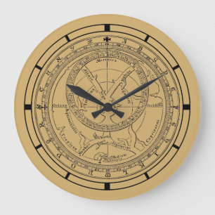 Grande Horloge Ronde Astrolabe de Chaucer vers 1900