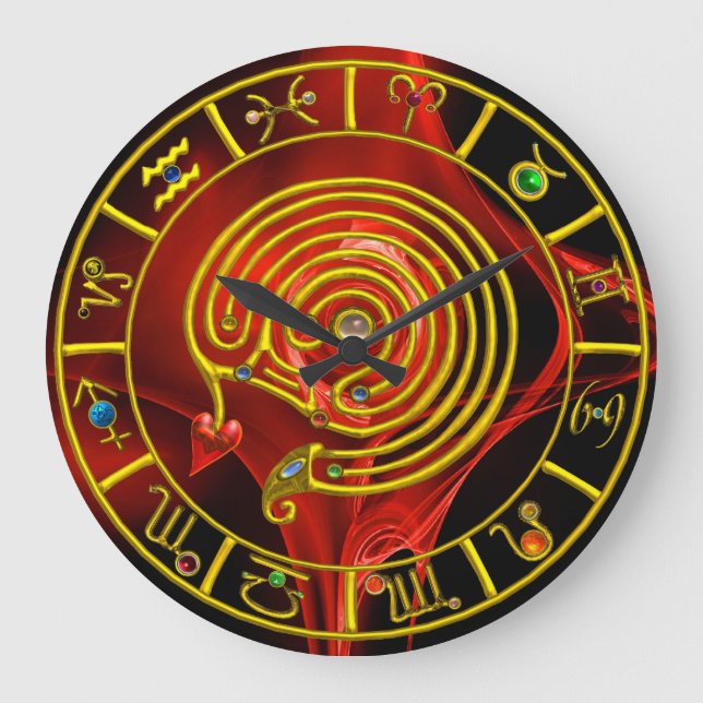 Grande Horloge Ronde Astrologie ZODIAC DE L'OR ASTRAL LABYRINTH (Recto)