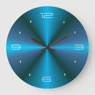 Grande Horloge Ronde Atmospheric with Blue Glow > Design Wall Clock
