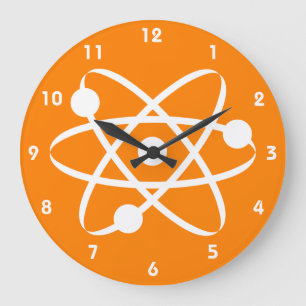 Grande Horloge Ronde Atome d'orange
