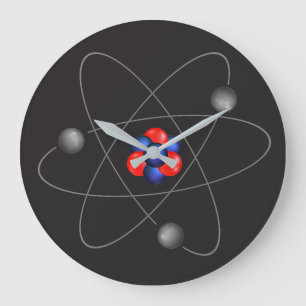 Grande Horloge Ronde Atomic Mid-Century Modern Retro Nuclear