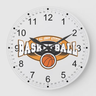 Grande Horloge Ronde Attitude de basket-ball