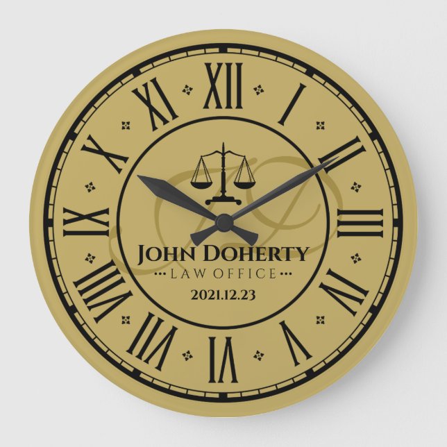 Grande Horloge Ronde ATTORNEY | Golden Personalizable Square Wal (Recto)