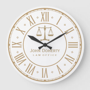 Grande Horloge Ronde ATTORNEY   Golden Personnalisable