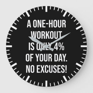 Grande Horloge Ronde Aucun Excuses - Gymnase Motivationnelle