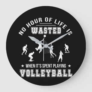 Grande Horloge Ronde Aucune heure gaspillée en jouant au volleyball
