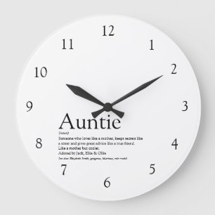 Grande Horloge Ronde Auntie Définition Quota Black and White