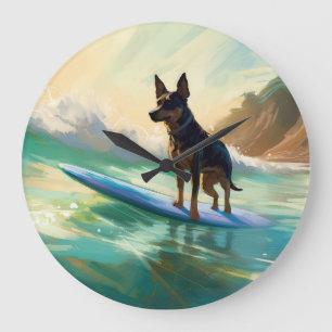 Grande Horloge Ronde Australian Kelpie Beach Surf Paining