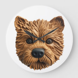 Grande Horloge Ronde Australian Terrier Dog 3D inspiré