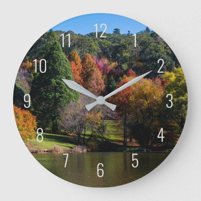 Grande Horloge Ronde Automne Saison Automne Arbres Nature Paysage Austr (Recto)