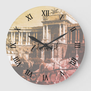 Grande Horloge Ronde Autriche vintage palais de la Hofburg de Vienne