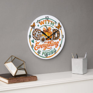 Grande Horloge Ronde Avec Dieu, tout est possible