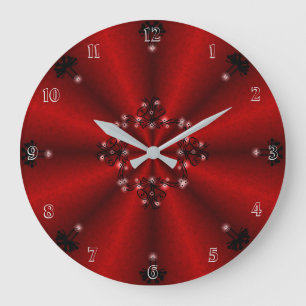 Grande Horloge Ronde Avent, Artdeco de Noël sur arc-en-ciel rouge
