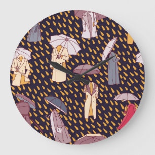 Grande Horloge Ronde Aventures du Jour de la Pluie : Parapluies invisib