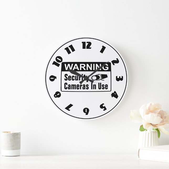 Grande Horloge Ronde Avertissement Caméra de sécurité en cours d'utilis (Créateur téléchargé)