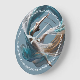 Grande Horloge Ronde Avion Air Yoga Instructeur Pilates Fitness