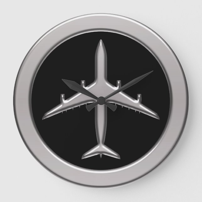 Grande Horloge Ronde Avion de chrome (Recto)