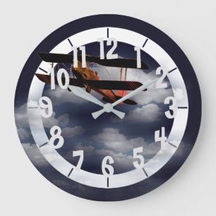 Grande Horloge Ronde Avion modifiable