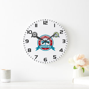 Grande Horloge Ronde Avion vintage Tourisme Aventures Logo Aviation