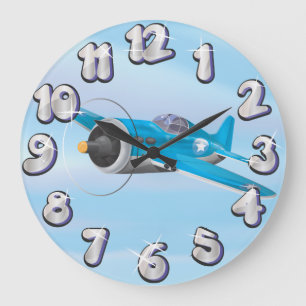 Grande Horloge Ronde Avions de chasse de la Seconde Guerre mondiale