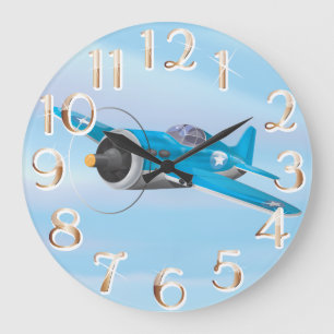 Grande Horloge Ronde Avions de chasse de la Seconde Guerre mondiale