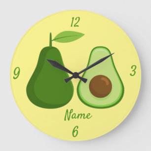 Grande Horloge Ronde Avocado Lover Design Thunder_Cove
