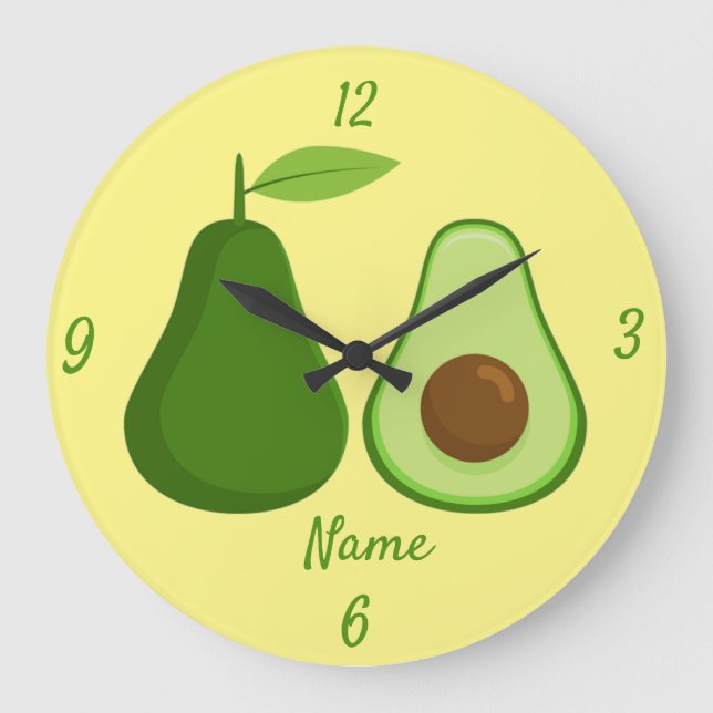 Grande Horloge Ronde Avocado Lover Design Thunder_Cove (Recto)