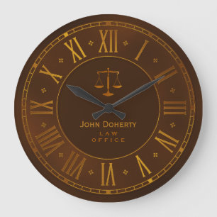 Grande Horloge Ronde AVOCAT   Personalizable Brown élégant