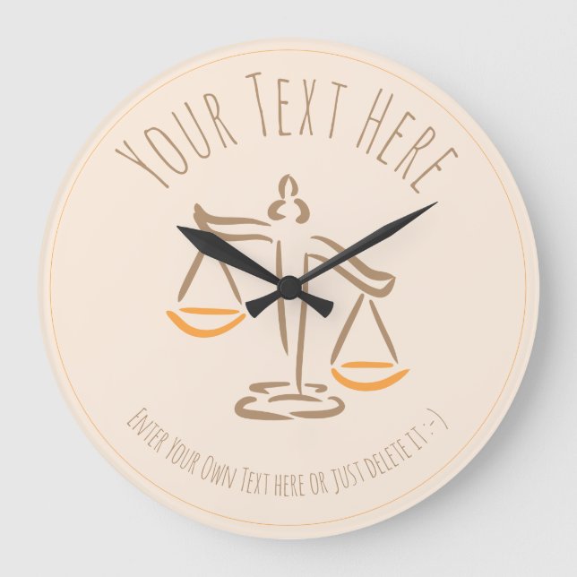 Grande Horloge Ronde Avocat | Procureur | Juge | Cabinet d'avocats / Bu (Recto)