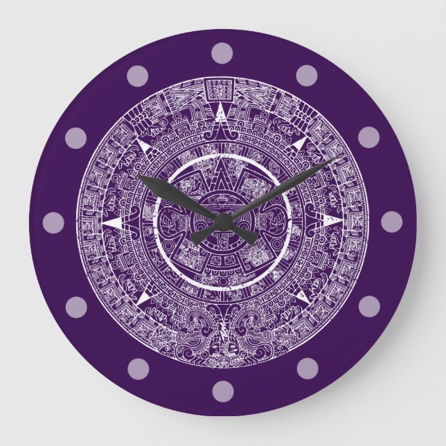 Grande Horloge Ronde Aztec mexicain Soleil Pierre Maya Calendrier 3 (Recto)