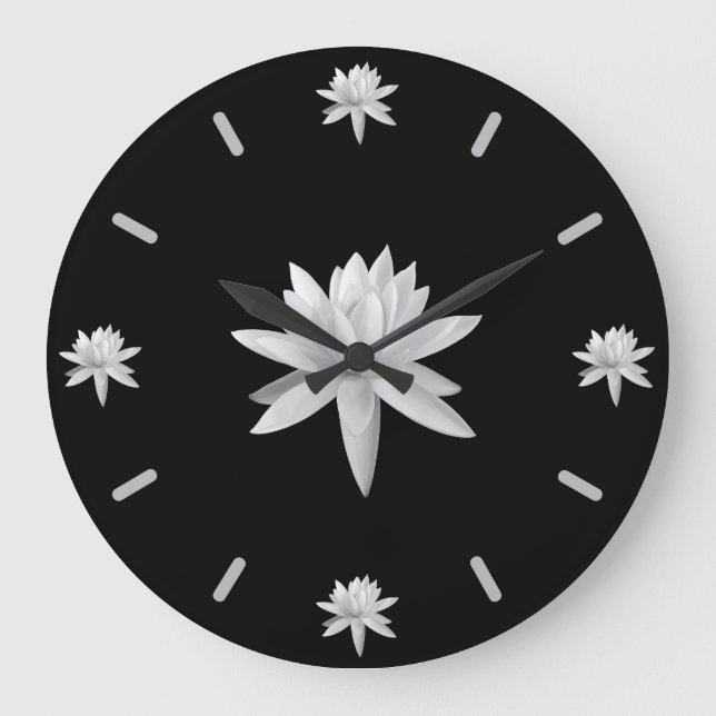 Grande Horloge Ronde B/W Lily Lotus (Recto)