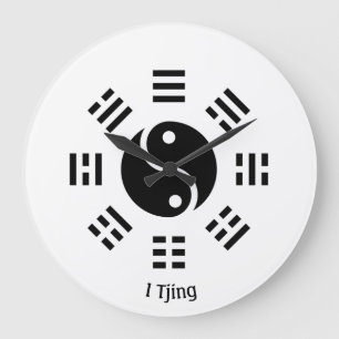 Grande Horloge Ronde Ba Gua, huit trigrammes, Yin yang personnalisable